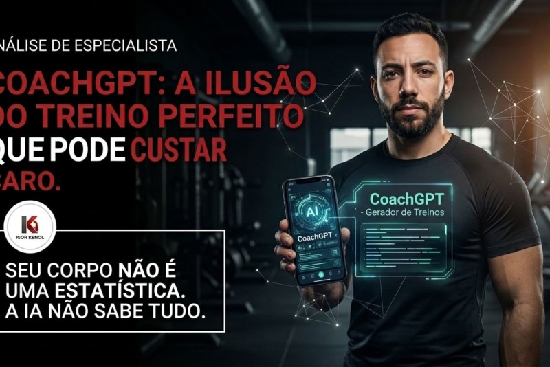 CoachGPT: Por que a Inteligência Artificial Nunca Vai Substituir o Olhar de um Bom Personal Trainer. Basta abrir a internet para dar de cara com a nova tendência do mercado fitness: o uso do ChatGPT e de outras Inteligências Artificiais para criar planilhas de treino. O chamado "CoachGPT" promete, em segundos e de graça, entregar o "treino perfeito" para hipertrofia, emagrecimento ou até mesmo para um TAF. A promessa é tentadora. Mas, até onde podemos confiar a nossa saúde, nossas articulações e os nossos resultados à frieza de um chatbot? Recentemente, reportagens e relatos de atletas amadores e profissionais começaram a expor o lado oculto dessa prática. Enquanto a IA consegue organizar uma lista de exercícios de forma lógica, ela esbarra em um limite perigoso: a falta de humanidade, empatia e conhecimento prático. Como Personal Trainer e criador do Método Kenol, eu garanto a você: anos de estudo em biomecânica, fisiologia e horas incalculáveis corrigindo posturas no chão de academia não podem ser substituídos por um algoritmo de texto.